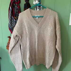 Nine West Beige V-Neck Sweater